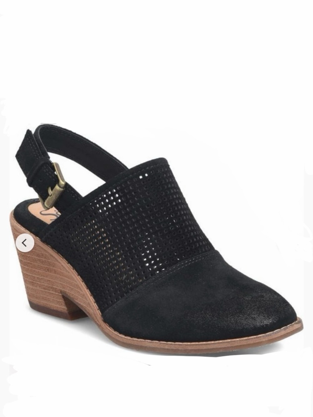 Sofft Sabie Slingback Clogs Wedge Heel Sandals Saddle Black Sz 8